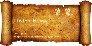 Minich Minna névjegykártya